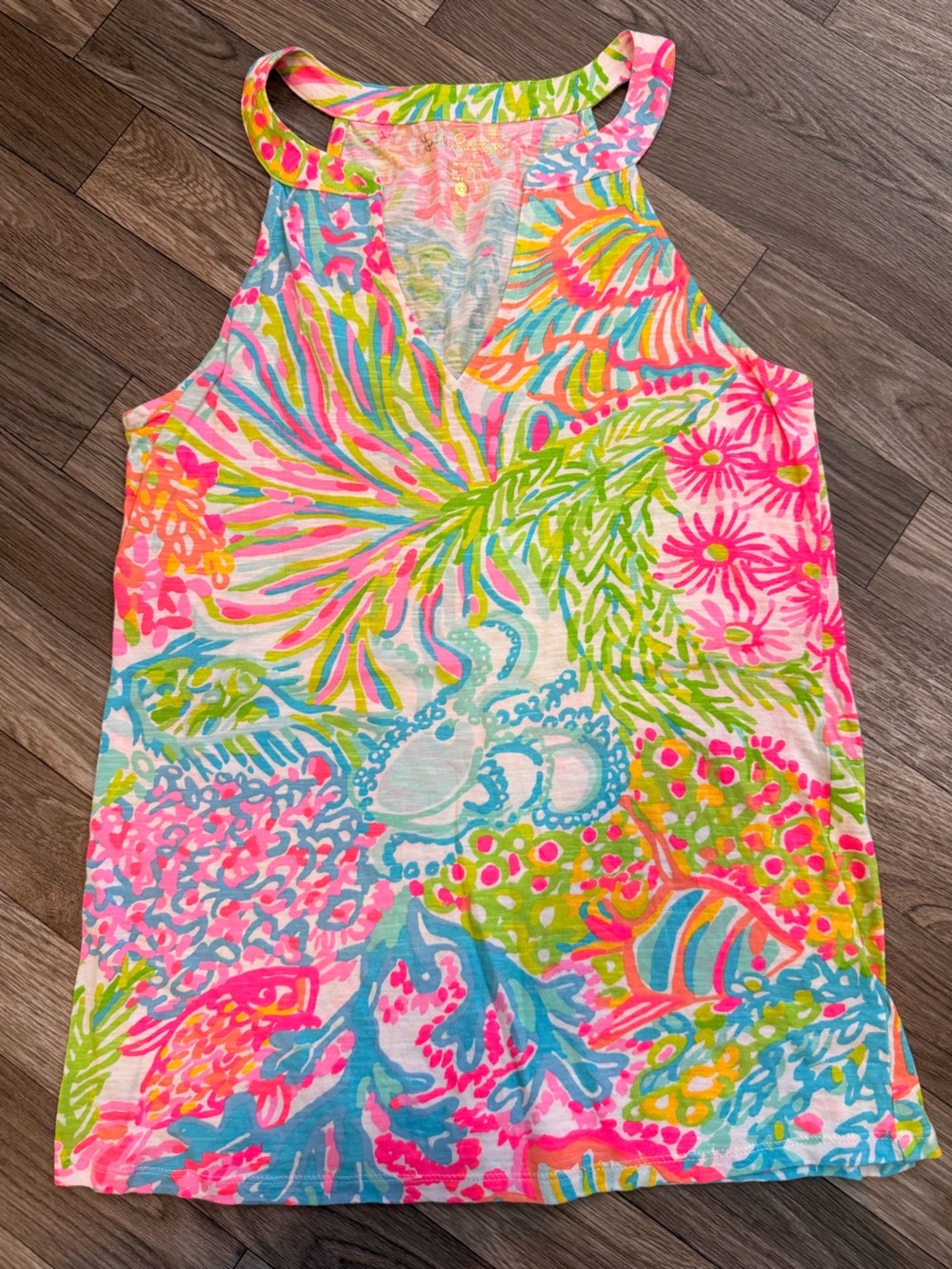 Lilly Pulitzer Neon Coral Reef Print Tank Top - Pink, Green, Blue